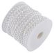 Cordon de perles, 25 mètres, double fil, coton, demi-perles, blanc