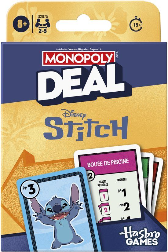 Monopoly Deal Disney Stitch-editie, kaartspel, Frans taal