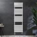 Hudson Reed Lustro Radiateur sèche-serviettes double usage Hybride Blanc - 150cm x 45cm - Incl. élément chauffant 800W avec cache-câbles et robinets de radiateur