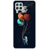 Cosmonaute aux ballons Bedrukt siliconen hoesje compatibel met Samsung Galaxy A22 4G
