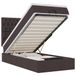 vidaXL Lit plateforme avec matelas et éclairage LED, marron foncé, 120x200 cm, rembourré