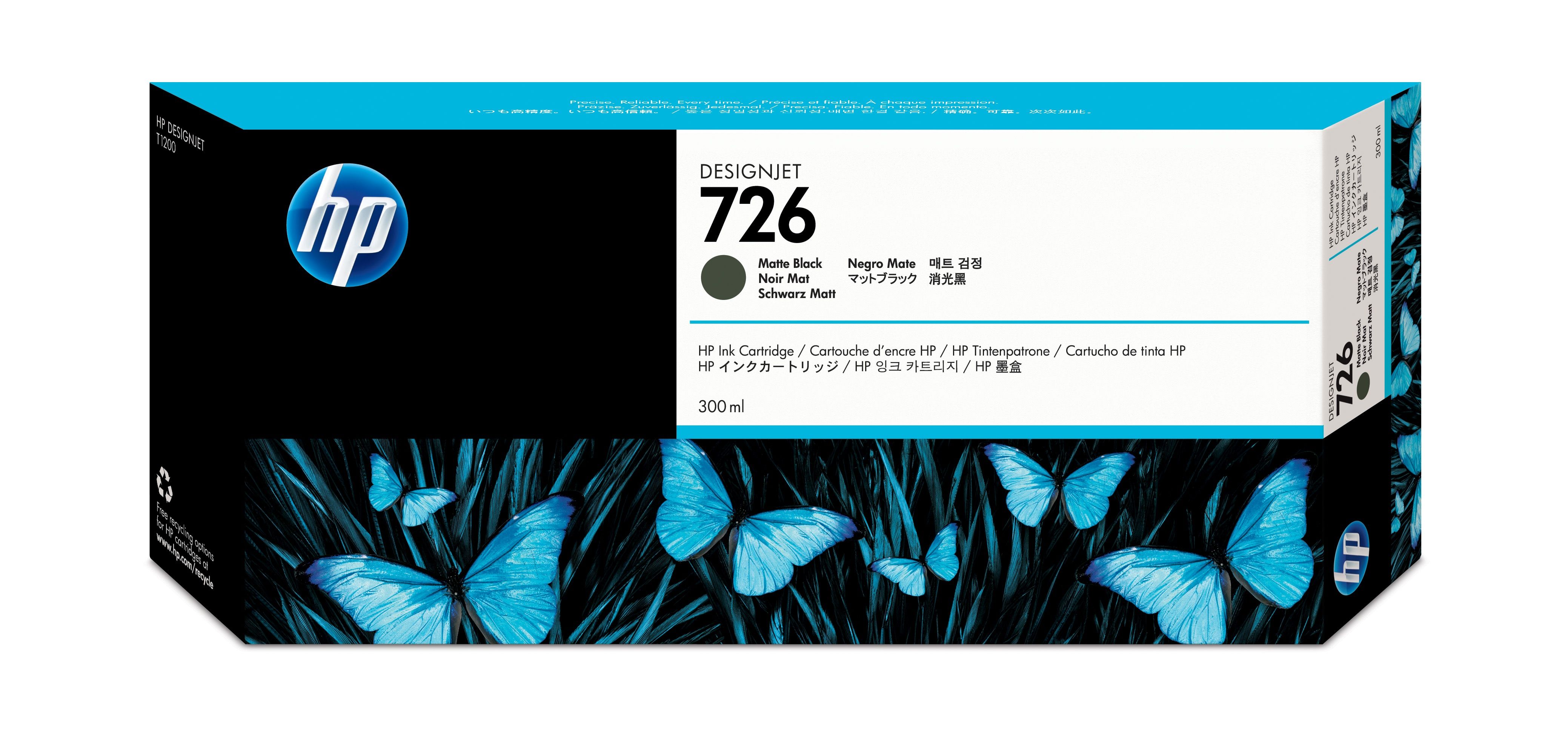 HP 726 DesignJet inktcartridge - Zwart - 300 ml