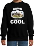Bellatio Decorations Dieren kudde Nederlandse koeien sweater zwart kinderen - cows are serious cool trui - cadeau koe/ Nederlandse koeien liefhebber - kinderkleding / kleding 152/164