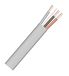 Merriway BH01439 1,0 mm platte 3-aderige kabel plus aarde 6243Y, 5 m, grijs/wit