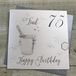 witte WHITE COTTON CARDS Verjaardagskaart voor de 75e verjaardag, motief "Dad 75 Happy"