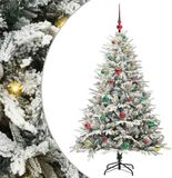 vidaXL Kunstmatige Voorverlichte Kerstboom met Ballenset Groen 150 cm