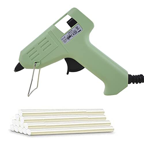 Cléopâtre Glue Gun LOTPOPCPP-1 mini-lijmpistool + 100 navulsticks, voor creatieve hobby en kleine knutselwerkjes, groen