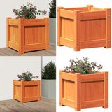 vidaXL Plantenbak 31x31x31 cm massief grenenhout wasbruin
