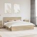 vidaXL Bedframe met hoofdeinde Sonoma Eik 200 x 200 cm Bewerkt hout