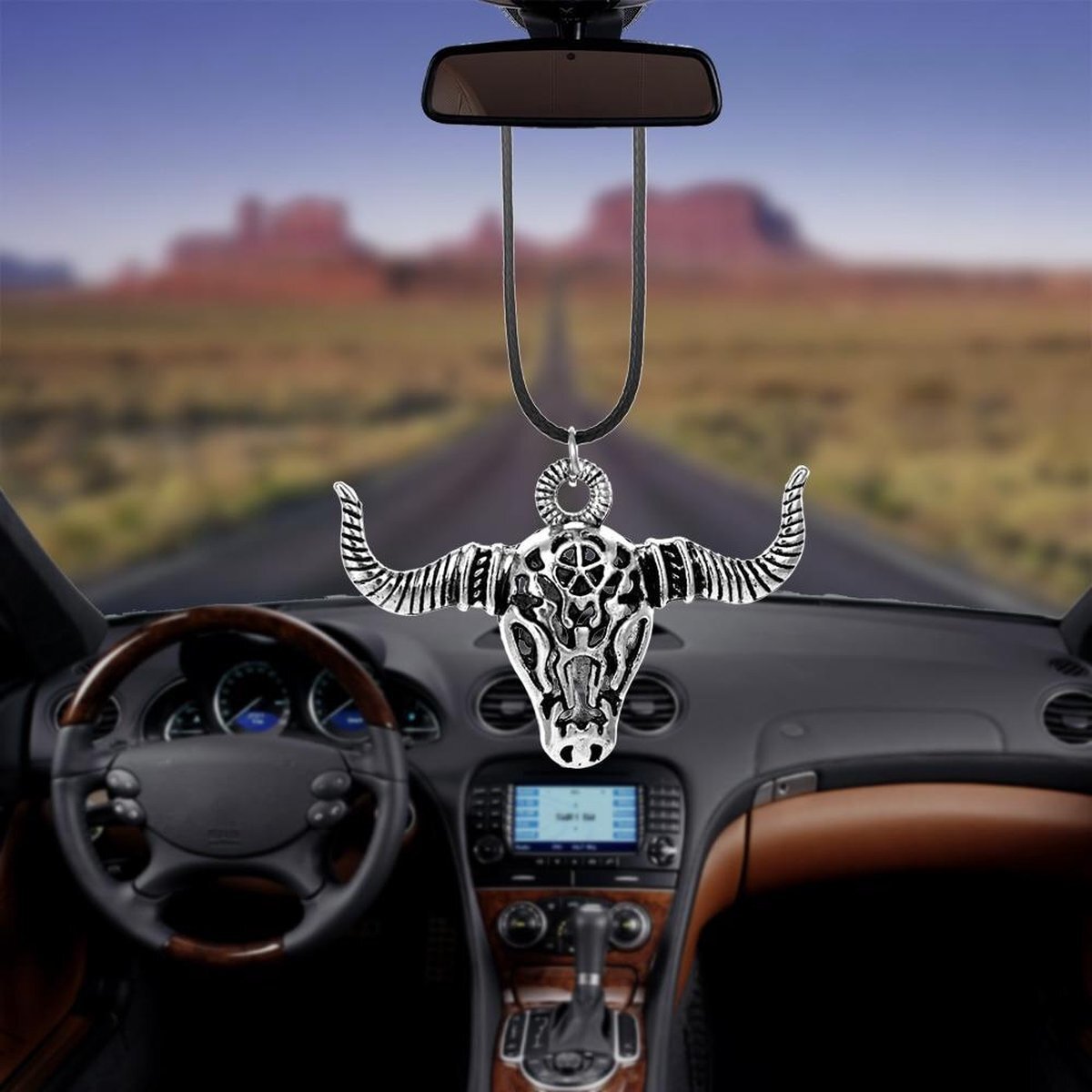 Missan Online Missan: Raamhanger Horn/Bull Hoog Kwaliteit / Ketting / Spiegelhanger auto / Autospiegel hanger