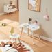 en.casa Table pour enfant Lallega avec chaise blanc jaune et naturel