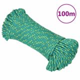 vidaXL Boottouw 3 mm 100 m polypropyleen groen