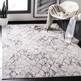 SAFAVIEH Amelia ALA783 Vloerkleed voor binnen, rechthoekig, geweven, met rooster, lichtgrijs, 122 x 183 cm, voor woonkamer, slaapkamer of elk interieur