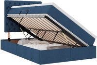 vidaXL LED-opbergbed met matras, blauw, 120 x 200 cm, stof