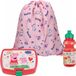 Peppa Pig set dejeuner pour enfants - 3 pièces - rose - plastique - incl. sac de sport/sac d'école