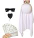 Sans marque Carnaval set kostuum Arabier/Sjeik - hoofddoek - baardje - zonnebril - 75x nep dollars