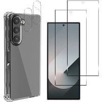 Phonillico® Schokbestendig hoesje voor Samsung Galaxy Z FOLD 6 en 2 geharde brillen en 2 camerabrillen
