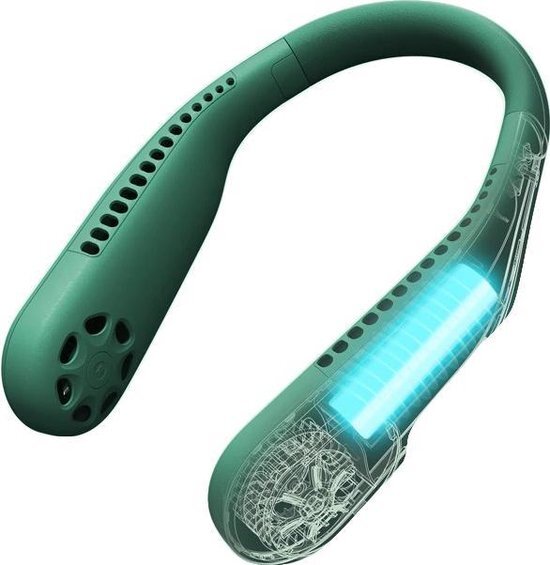 Drphone BNC Draagbare Nekventilator- 4000 mAh batterij- Ventilator - Oplaadbaar met 3 snelheden – Groen