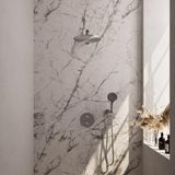 Brauer Brushed Edition Thermostatische Regendoucheset Inbouw - Hoofddouche 30 cm - Rechte Wandarm - 3 Weg - Handdouche Rond 3 Standen - Doucheslang - Wandaansluitbocht - Rvs