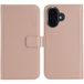 Selencia Echt Lederen Bookcase voor de Apple iPhone 16 - Dusty Pink