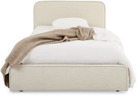 IDIMEX Gestoffeerd bed MARINI 90x200 cm met lattenbodem – crèmewit