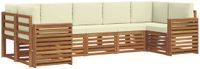 vidaXL - Acacia Hout Loungeset Hoek - 7-zits - Natuurlijk en Crème