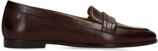 No Stress - Dames - Donkerbruine leren loafers - Maat 36
