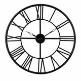 WDMT Metalen Ronde Vintage Wandklok Ø 69 cm Zwart