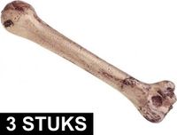 Atosa Skeletten Botten - 3 stuks - 33 cm - Bruin - Polyester - Halloween Decoratie