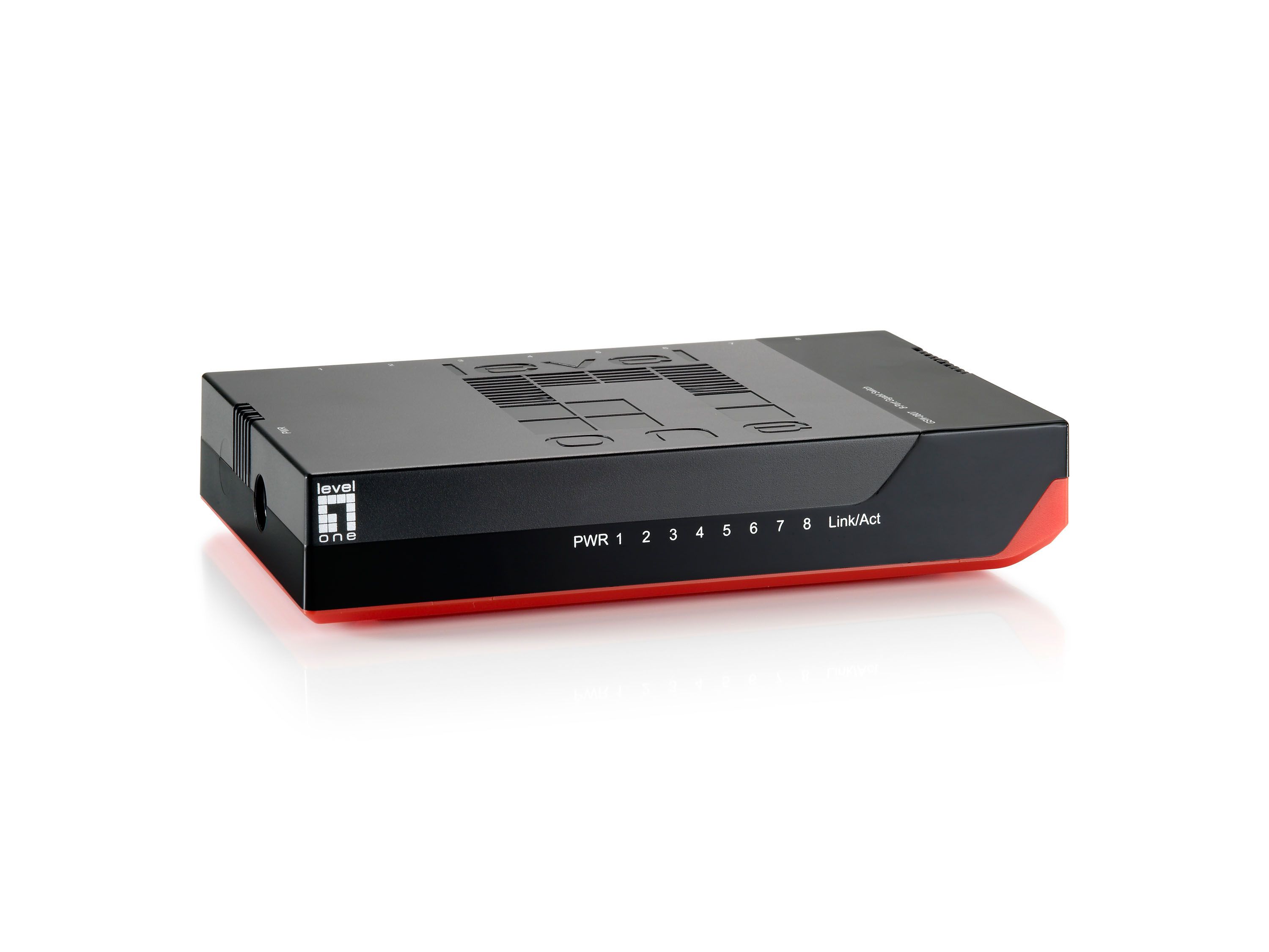LevelOne GSW-0807 - 8-Port Gigabit Switch - Zwart/Rood