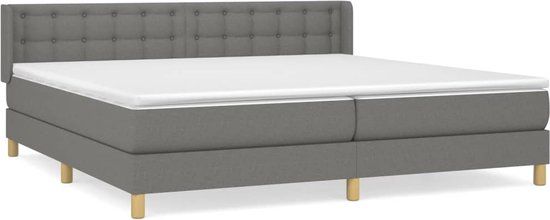 vidaXL Boxspring met matras stof donkergrijs 160x200 cm