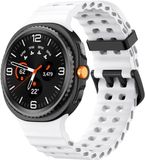 Strap-it Ocean siliconen bandje met gespsluiting geschikt voor Samsung Galaxy Watch 9 (40/44mm) / Watch 8 (40/44mm) / 8 Classic (46mm) - wit