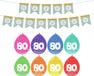 Haza Anniversaire 80 ans décoration - 16x ballons à thème/1x guirlande Joyeux Anniversaire 300 cm