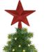 Koopman International étoile de sommet d'arbre de Noël - plastique - paillettes rouges - 19 cm