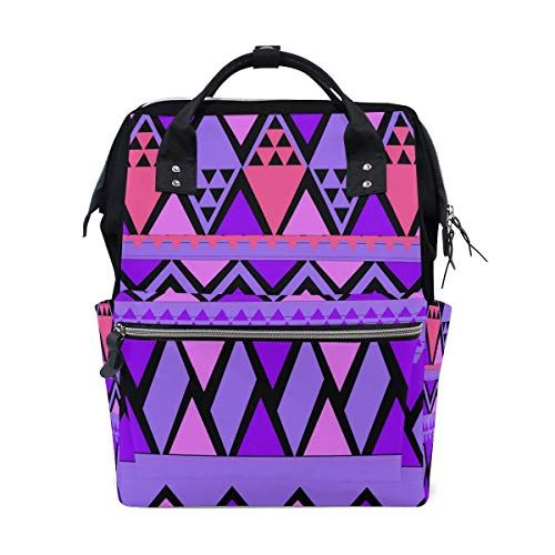 MONTOJ Paars Roze Patroon Canvas Rugzak Reizen Campus Rugzak - 5601224250308