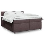 Maison Exclusive - Lit boxspring avec matelas, brun foncé, 200x200 cm, textile