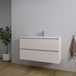 Saniclass Chaci Ensemble de meubles de salle de bain - 100x46x55cm - lavabo en céramique blanc - 1 vasque - 1 trou de robinet - 2 tiroirs - coton mat (beige)