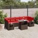 Maison Exclusive - Ensemble de jardin 8 pièces, avec coussins, marron, en polyrotin