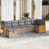 Maison Exclusive - Ensemble de meubles de jardin 7 pièces avec canapé et coussins, beige, en polyrotin