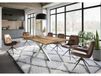 Icecat Table à manger en bois de manguier 200x100x76 naturel laqué /Epoxy noir, support Spider argent mat EPOXY