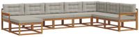 vidaXL - Hoek loungeset - 8 zitplekken - Acacia hout - Naturel en lichtgrijs