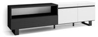Meuble TV, 200x57x35 cm, style industriel, blanc/noir