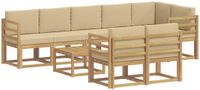 vidaXL - Hoek loungeset - 8 zitplekken - Wit en Beige - Polyester
