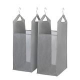 STORAGE MANIAC Set van 2 hangende wasmand, doorzichtige mesh-tas aan de voorkant, slanke mand, dubbele hangende kastmand, smalle organizer, grijs