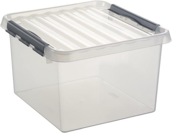 Sunware Q-line Opbergbox 26L - transparant/metallic