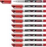 STABILO Write-4-all, permanent marker, superfijn, doos 10 stuks, rood