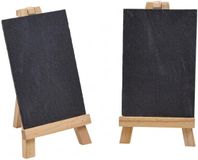 Merkloos G. Wurm Kleine Krijtbordjes - 6x - Hout - Zwart - 21 x 20 cm