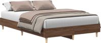 vidaXL Bedframe zonder matras 135x190 cm spaanplaat bruin eiken