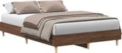 vidaXL Bedframe zonder matras 135x190 cm spaanplaat bruin eiken