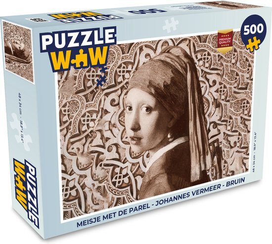 MuchoWow Puzzel Meisje met de parel - Johannes Vermeer - Bruin - Legpuzzel - Puzzel 500 stukjes